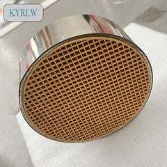 Honeycomb Ceramic Heat Exchanger with Including Metal Coating Treatment for Fireplaces Is Used for the Exhaust Gas Treatment